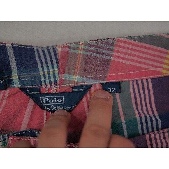 Polo Ralph Lauren Pink Plaid Swim Trunks Shorts Mens Size 32 - Picture 9 of 9